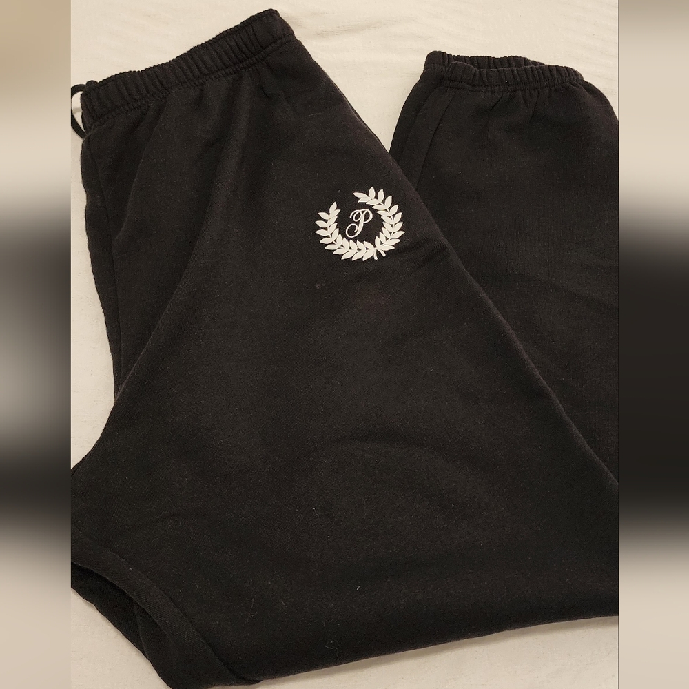 Black Sweatpants with Embroidered Logo